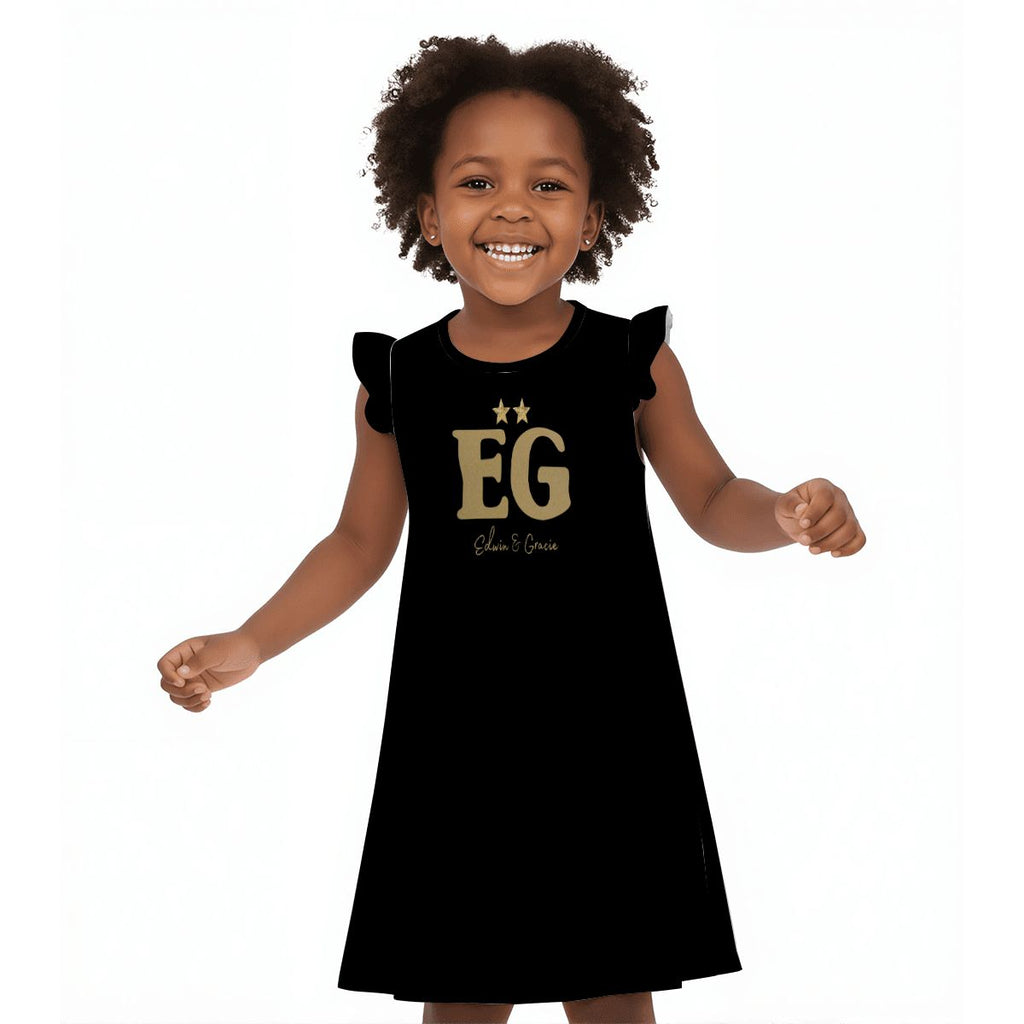 The black panther girl's flutter dress