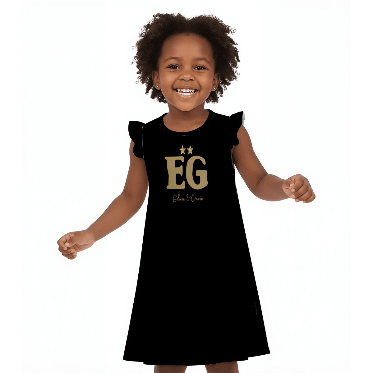 The black panther girl's flutter dress