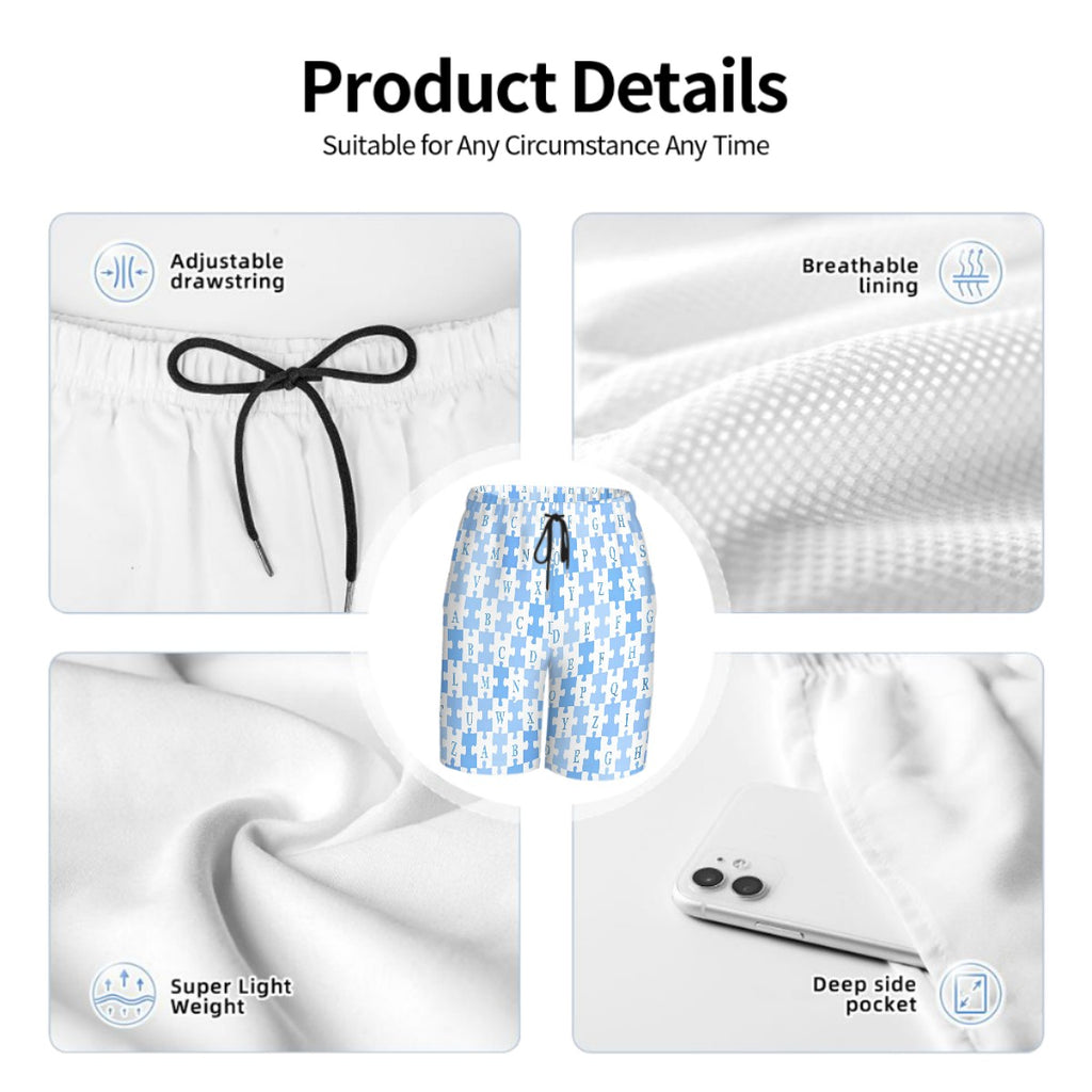 cute and puzzled boys Beach Shorts